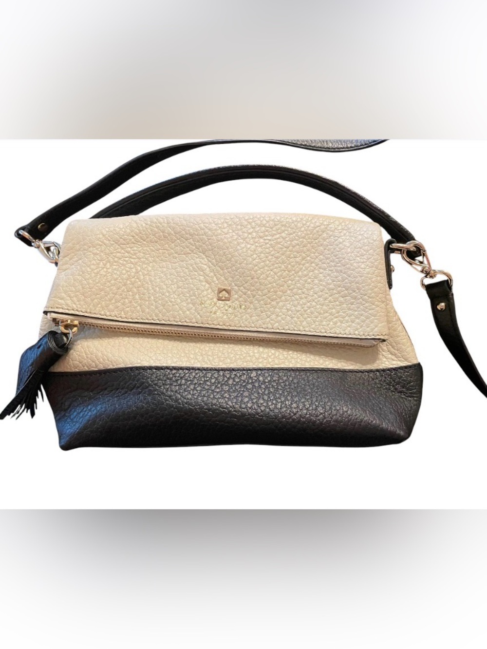 Kate Spade  Cream & Black 2015 Crossbody Bag New without Tags